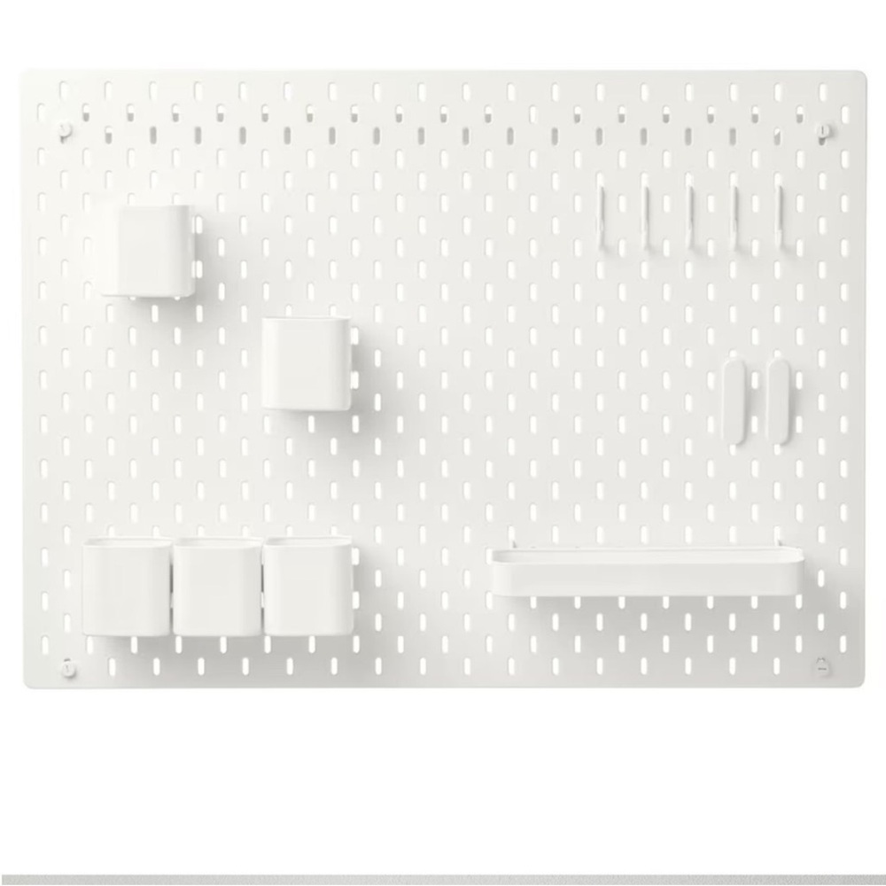 NEW IKEA Skadis White Containers (3) 203.207.98 & White Tray 003.207.99 Pegboard - Picture 6 of 9